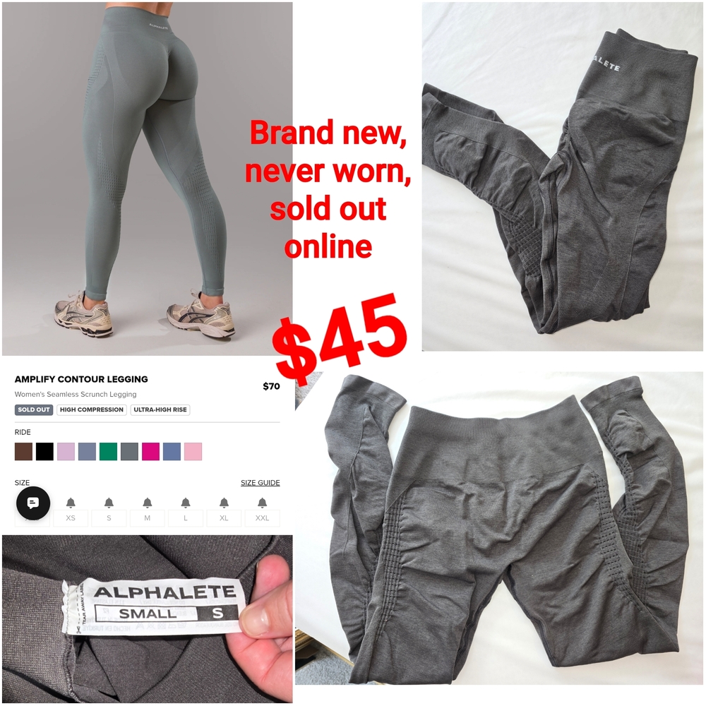 Alphalete Women's Amplify Contour Leggings - S - Ride (Gray) - New w/o tags